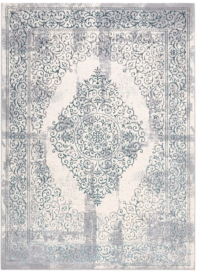 Kilimas 120 × 170 cm, mėlynos ir kreminės spalvos IONA