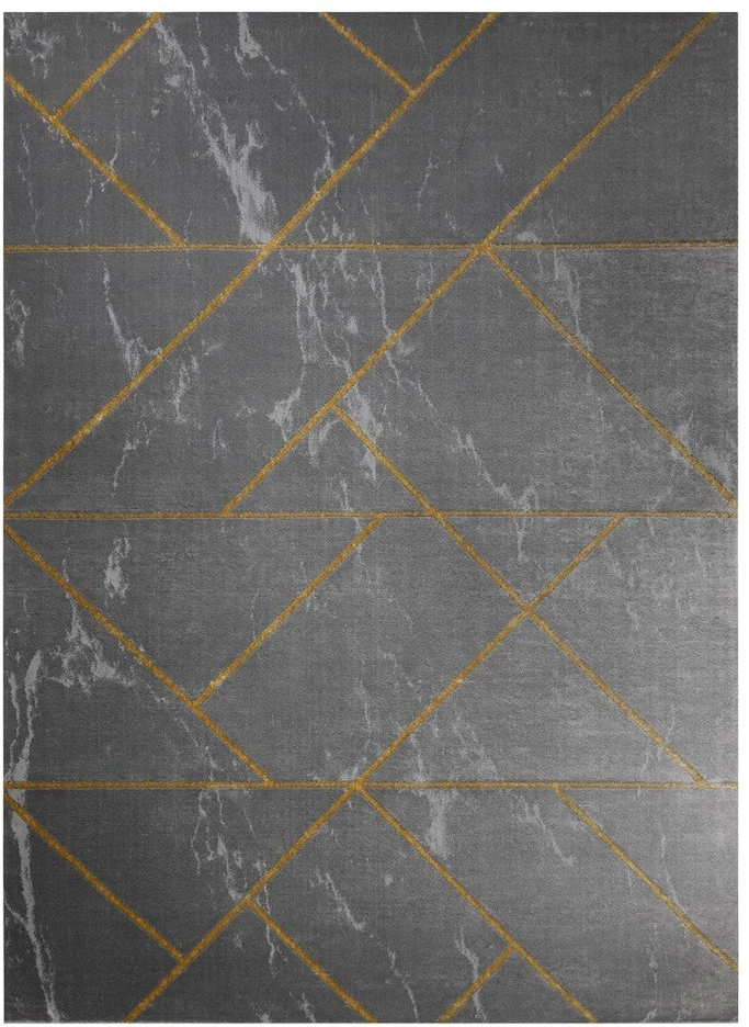 Kilimas 120 × 170 cm, tamsiai pilkos ir auksinės spalvos ESTEMA