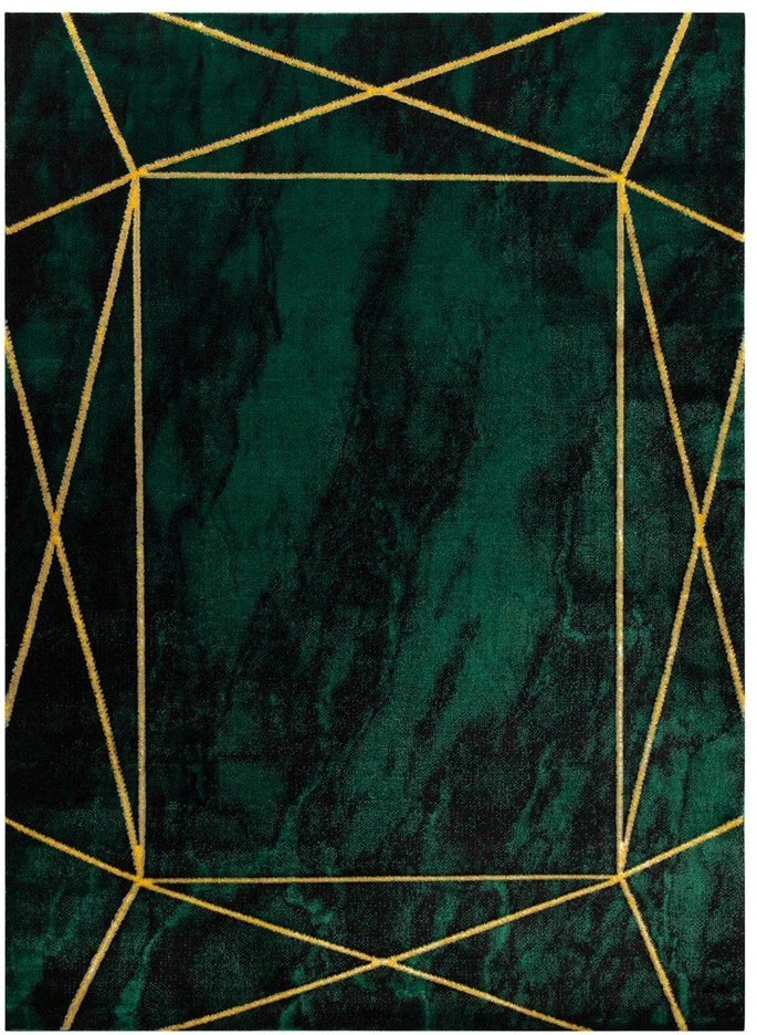 Kilimas 120 × 170 cm, tamsiai žalias ir aukso spalvos ESTEMA