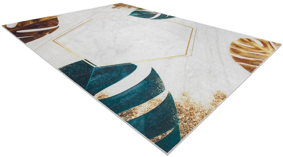 Kilimas 120×170 cm baltas su auksu ARLEN