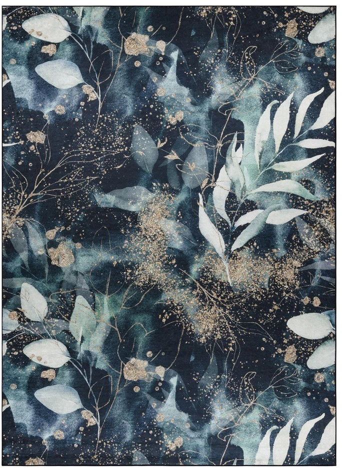 Kilimas 120×170 cm juodas ir turkio spalvos LEAVES3 ARLEN