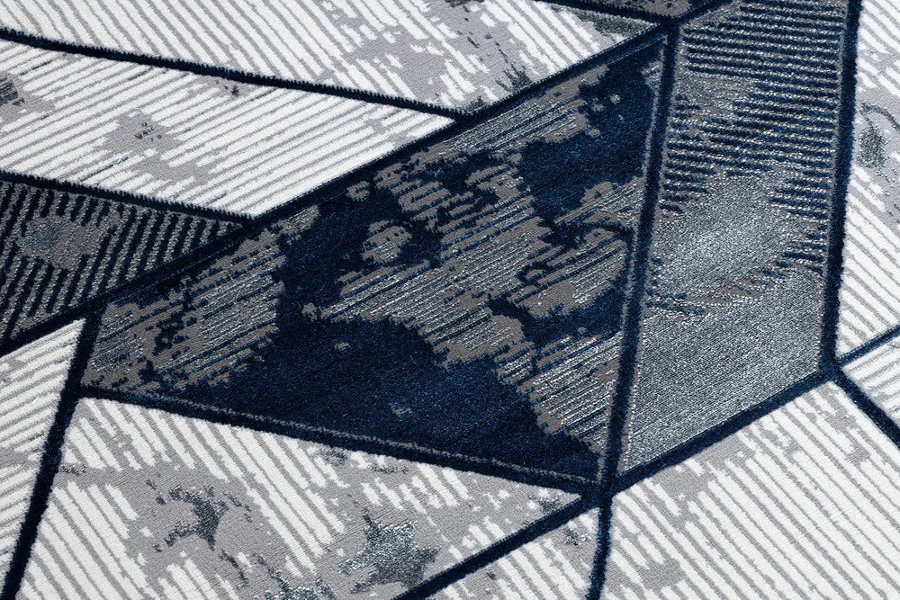 Kilimas 140 × 190 cm, kreminės ir tamsiai mėlynos spalvos WELLI