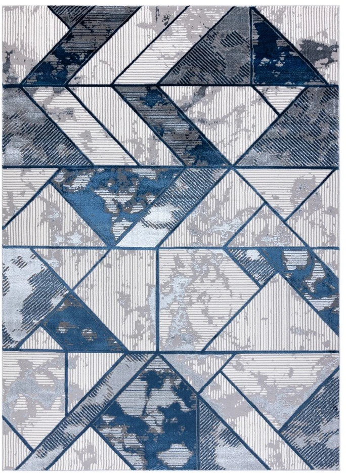 Kilimas 140 × 190 cm, kreminės ir tamsiai mėlynos spalvos WELLI