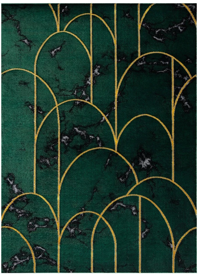 Kilimas 140 × 190 cm, tamsiai žalias ir auksinės spalvos ESTEMA ARTDECO
