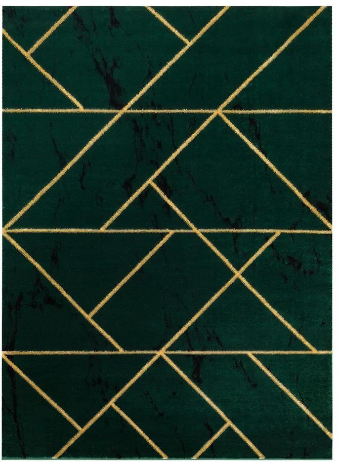 Kilimas 160 × 220 cm, tamsiai žalia ir aukso spalvos ESTEMA