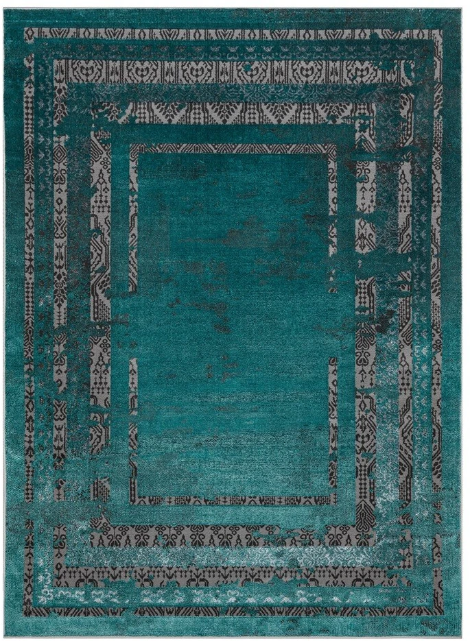 Kilimas 160 × 220 cm, žalios ir antracito spalvos WELLI