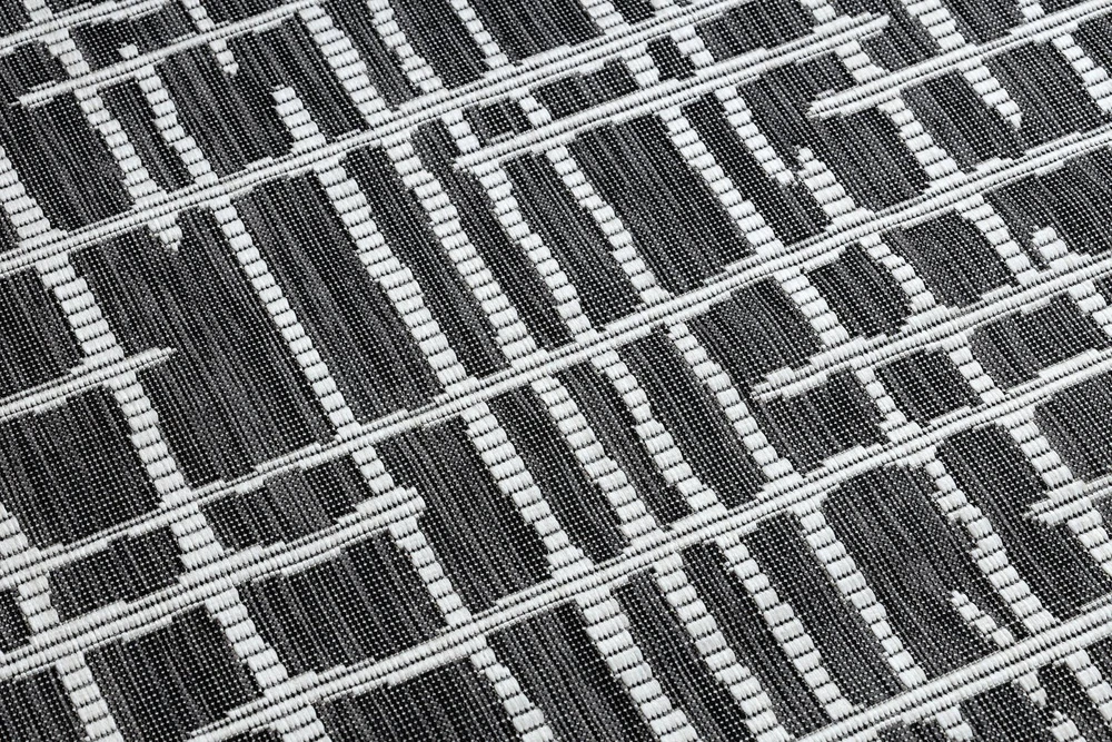 Kilimas 160×220 juoda ir kreminė VINEA LINES