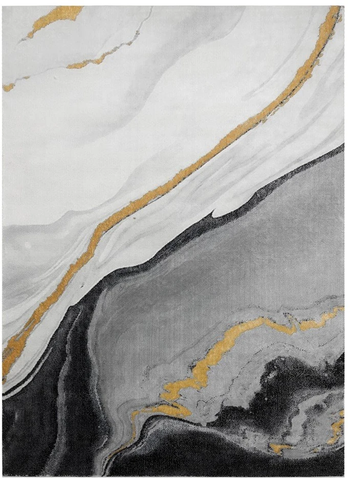 Kilimas 80 × 150 cm, juodos ir auksinės spalvos ESTEMA