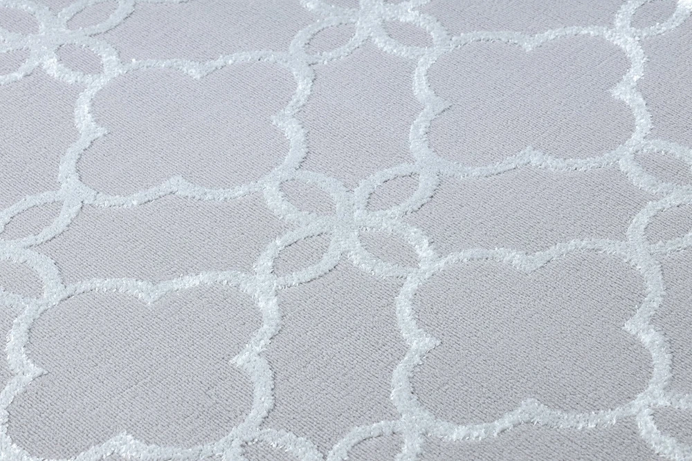 Kilimas 80 × 150 cm, pilkos ir baltos spalvos TREX CLOVER