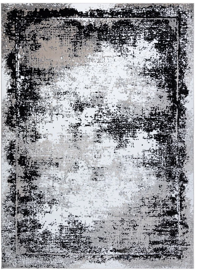Kilimas 80 × 150 cm, pilkos ir juodos spalvos MOSSE VINTAGE
