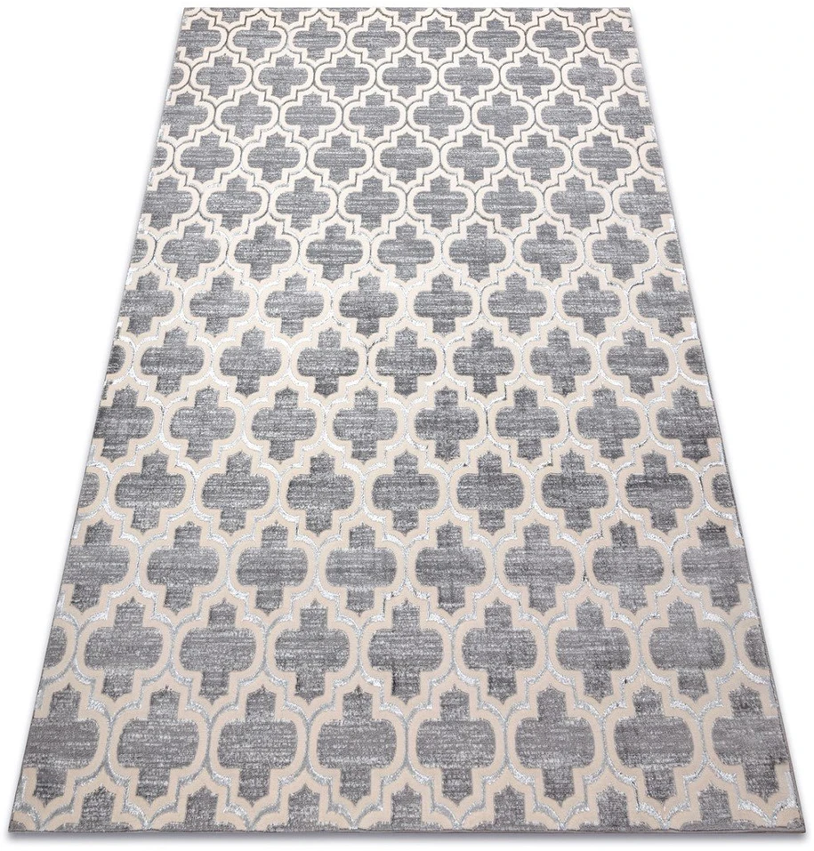 Kilimas 80 × 150 cm, pilkos ir kreminės spalvos IONA CLOVER (80x150)