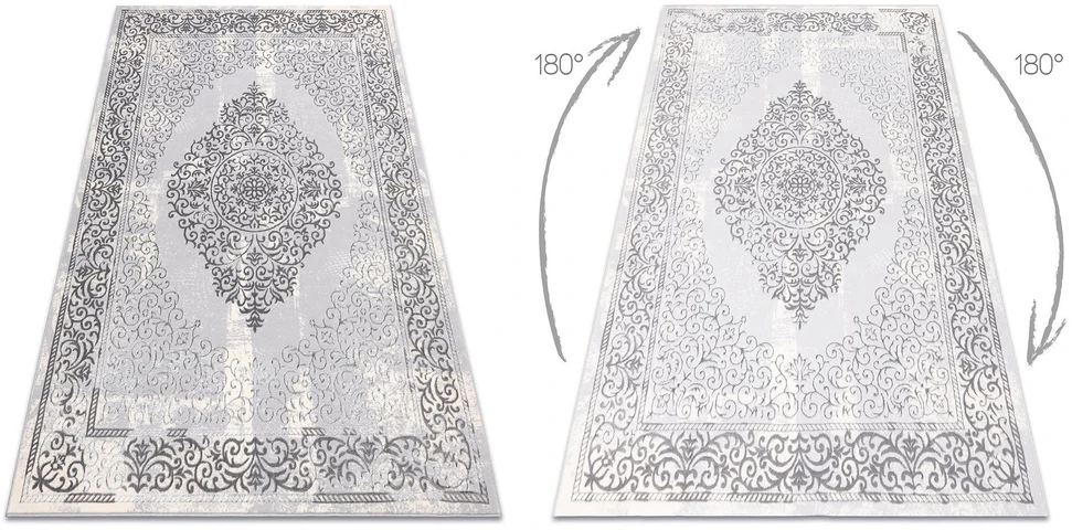 Kilimas 80 × 150 cm, pilkos spalvos IONA ROSETTE