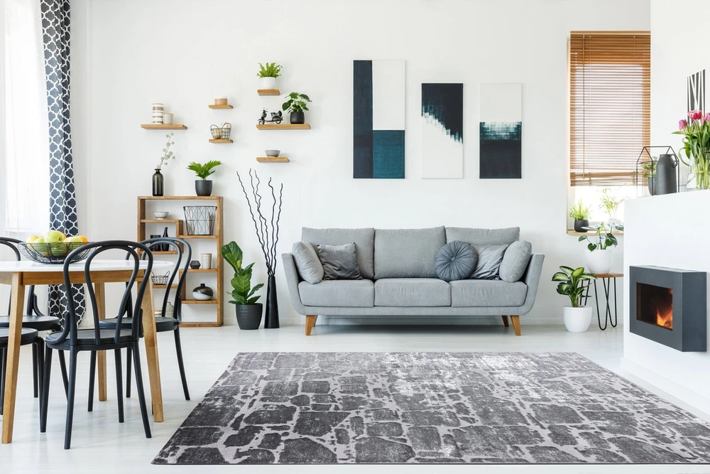 Kilimas 80 × 150 cm, tamsiai pilkos spalvos TREX