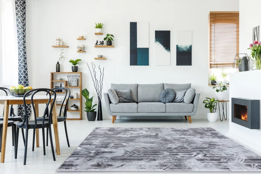Kilimas 80 × 150 cm, tamsiai pilkos spalvos TREX