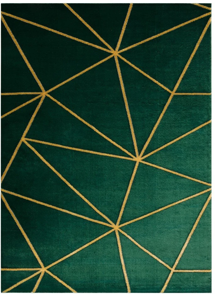 Kilimas 80 × 150 cm, tamsiai žalias su aukso akcentais ESTEMA
