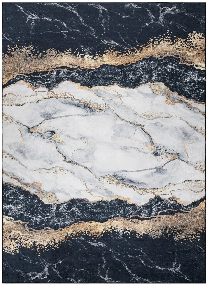 Kilimas juodas 160×220 cm iš poliesterio Mark Hakano