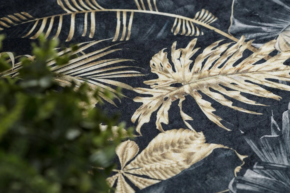 Kilimas LEAVES4 80×150 juodas ir auksinis ARLEN