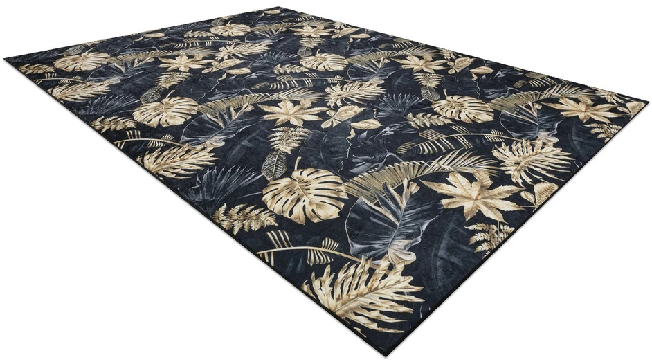 Kilimas LEAVES4 80×150 juodas ir auksinis ARLEN
