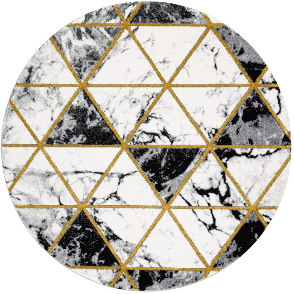 Kilimas MARBLETRIANGLES, juodos ir auksinės spalvos ESTEMA