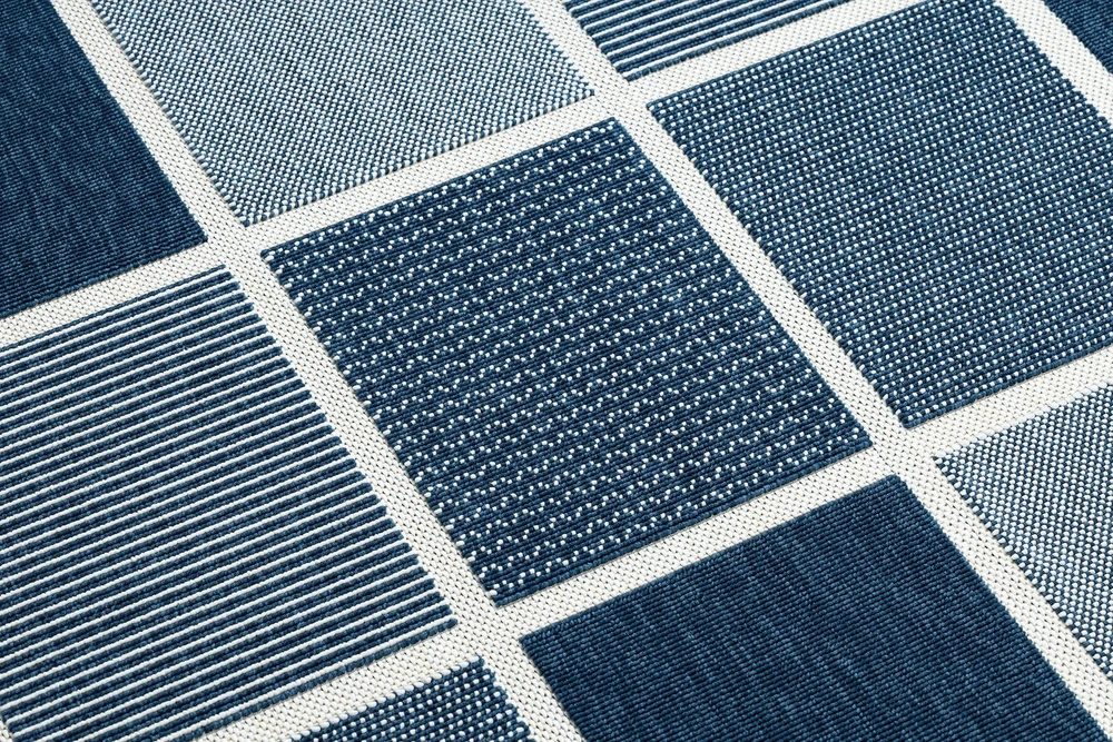 Kilimas su geometriniu raštu mėlynos spalvos WINK