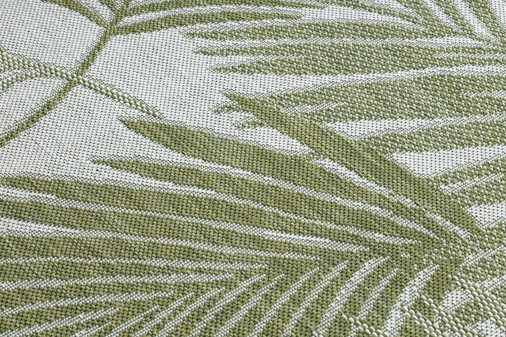 Kilimas su palmių raštu šviesiai žalios ir kreminės spalvos Vinea Palms