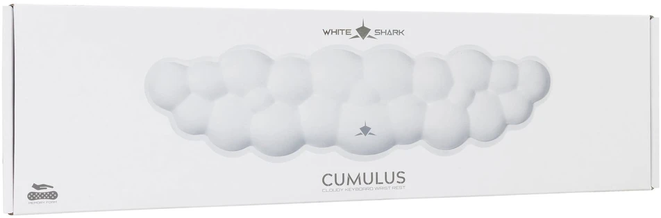 Klaviatūra White Shark Baltas Shark balta klaviatūros riešo atrama, 43 × 11 cm, balta (KP-012)