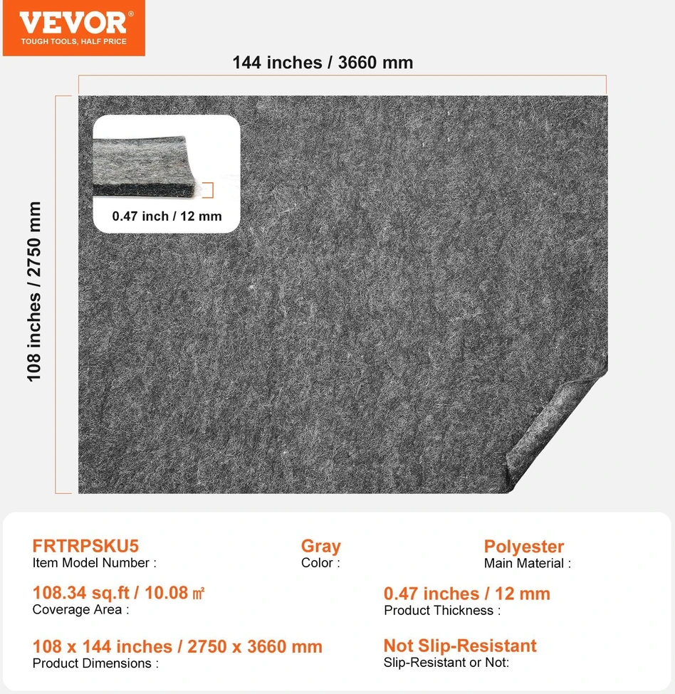 VEVOR Kilimo padukas 275x366 cm visiems paviršiams