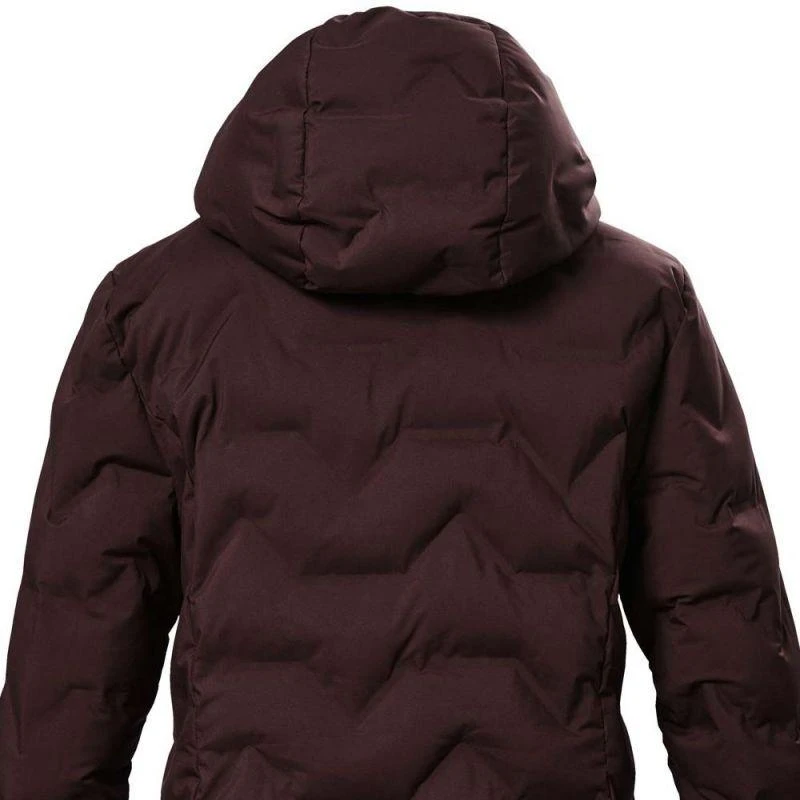 Killtec KOW 9 moteriška dygsniuota striukė su gobtuvu, neperšlampamas ilgas žieminis parkas, bordo spalvos (41806/447)