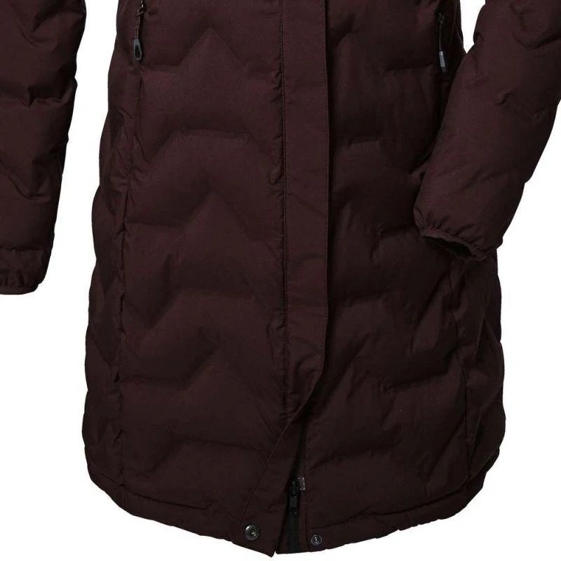 Killtec KOW 9 moteriška dygsniuota striukė su gobtuvu, neperšlampamas ilgas žieminis parkas, bordo spalvos (41806/447)
