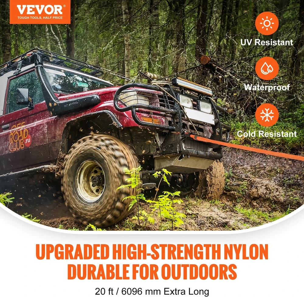 VEVOR Tempimo lynas 25 mm x 6 m 17,237 kg