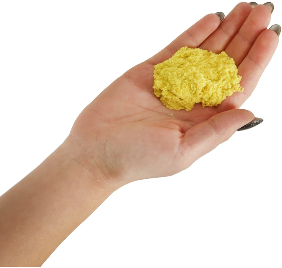 Kinetinis smėlis maišelyje 1kg, Geltonos spalvos