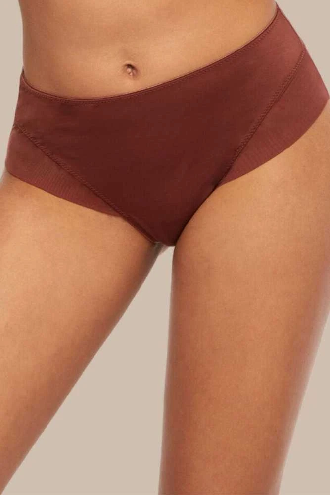 Kinga Brown Comfort P-861/2 rudos moteriškos kelnaitės su dvigubu tulu