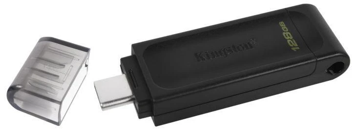 Ausinės KINGSTON 128GB USB-C 3.2 Gen1 DataTraveler 70 USB atmintinė
