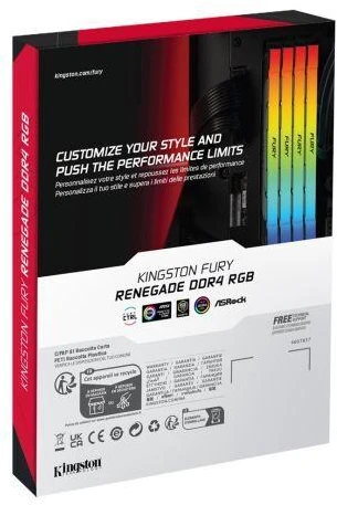RAM „Kingston KF440C19RB2AK2/16“ 16 GB 4000 MT/s DDR4 CL19 DIMM (2 vnt. rinkinys) FURY Renegade RGB | „Kingston“