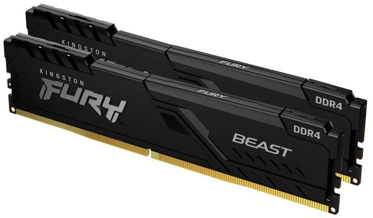 KINGSTON 32GB 3200MHz DDR4 CL16 DIMM rinkinys iš 2 1Gx8 FURY Beast Juodas