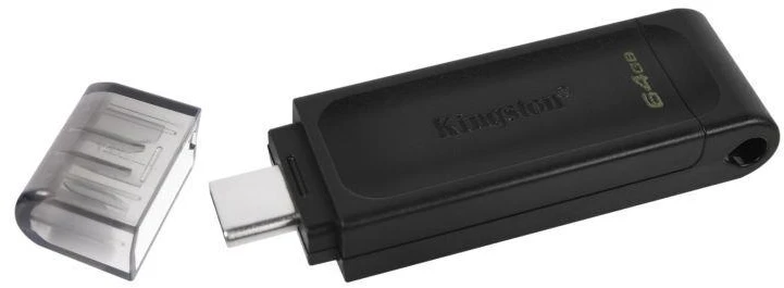 Ausinės KINGSTON 64GB USB-C 3.2 Gen1 DataTraveler 70 USB atmintinė