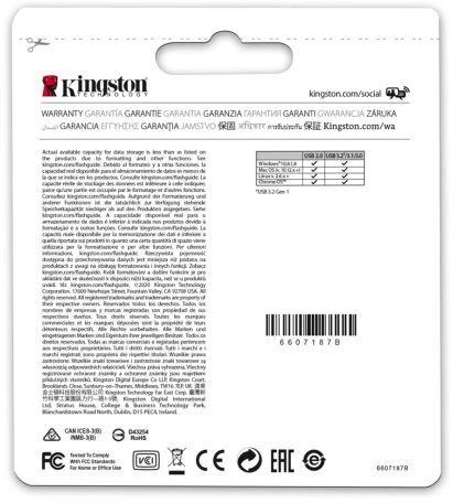 Ausinės KINGSTON DATATRAVELER 64GB USB 3.2 Gen 1 200MB/s atmintinė