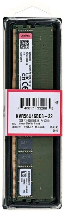 KINGSTON DDR5 32GB 5600Hz CL46 2Rx8 atmintis