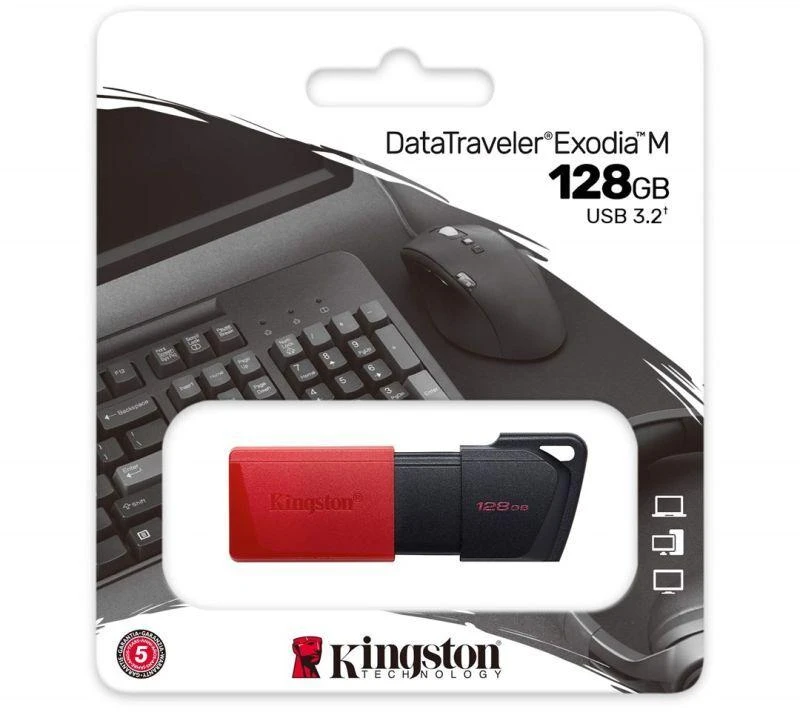 Ausinės KINGSTON Exodia 128GB USB3.2 raudonas