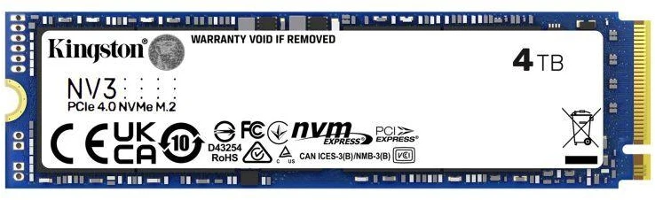 Ausinės Kingston SSD 4000 GB NV3 M.2 2280 PCIe 4.0 NVMe