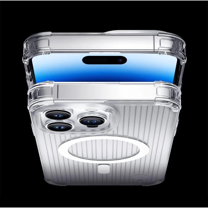 Kingxbar PQY Go Out Series magnetic Apple iPhone 14 Plus MagSafe dėklas telefonui juodos spalvos