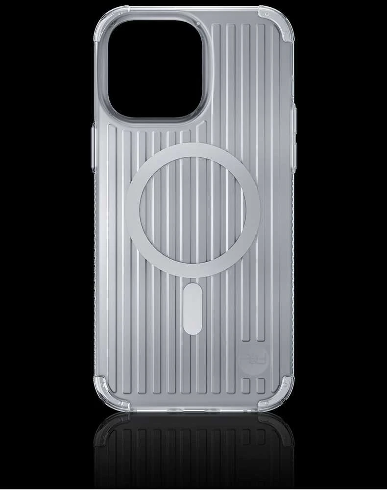 Kingxbar PQY Go Out Series magnetic Apple iPhone 14 Plus MagSafe dėklas telefonui sidabrinės spalvos