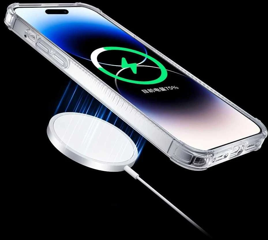 Kingxbar PQY Go Out Series magnetic Apple iPhone 14 Plus MagSafe dėklas telefonui juodos spalvos