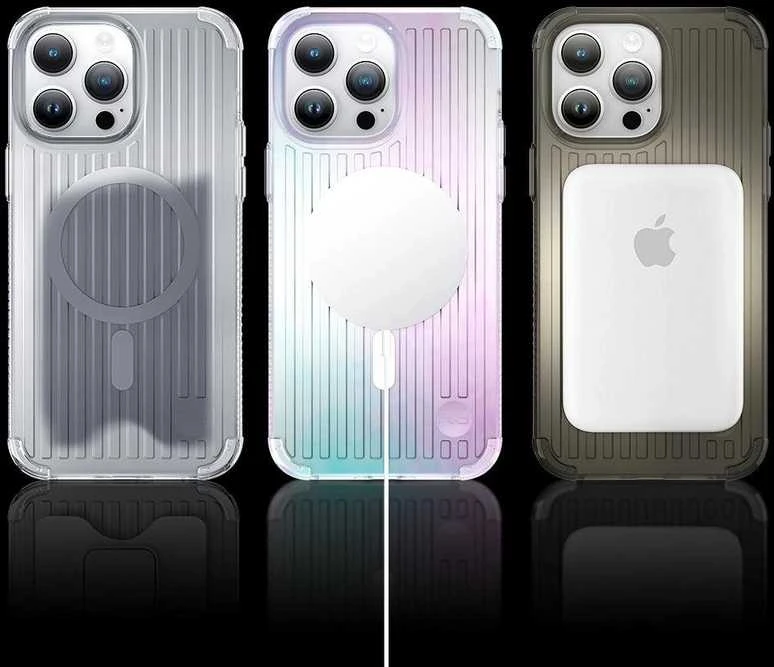 Kingxbar PQY Go Out Series magnetic Apple iPhone 14 Plus MagSafe dėklas telefonui juodos spalvos