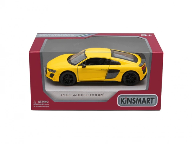 KiNSMART automobilis, 2020 Audi R8 Coupé, geltonas
