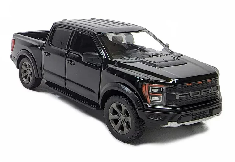 KiNSMART automobilis, 2022 Ford F-150 Raptor, juodas