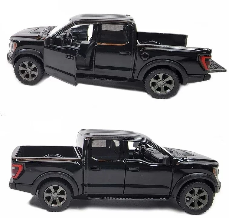 KiNSMART automobilis, 2022 Ford F-150 Raptor, juodas