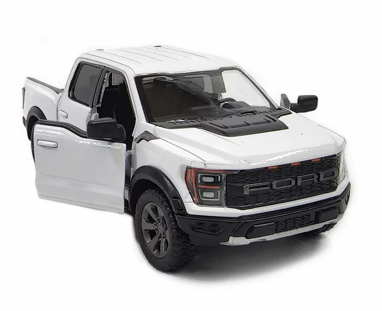 KiNSMART automobilis, 2022 Ford F-150 Raptor, baltas