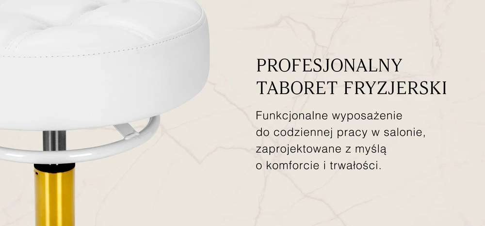 Activeshop Kosmetologinė meistro kėdutė Gabbiano D054G Gold and Baltas