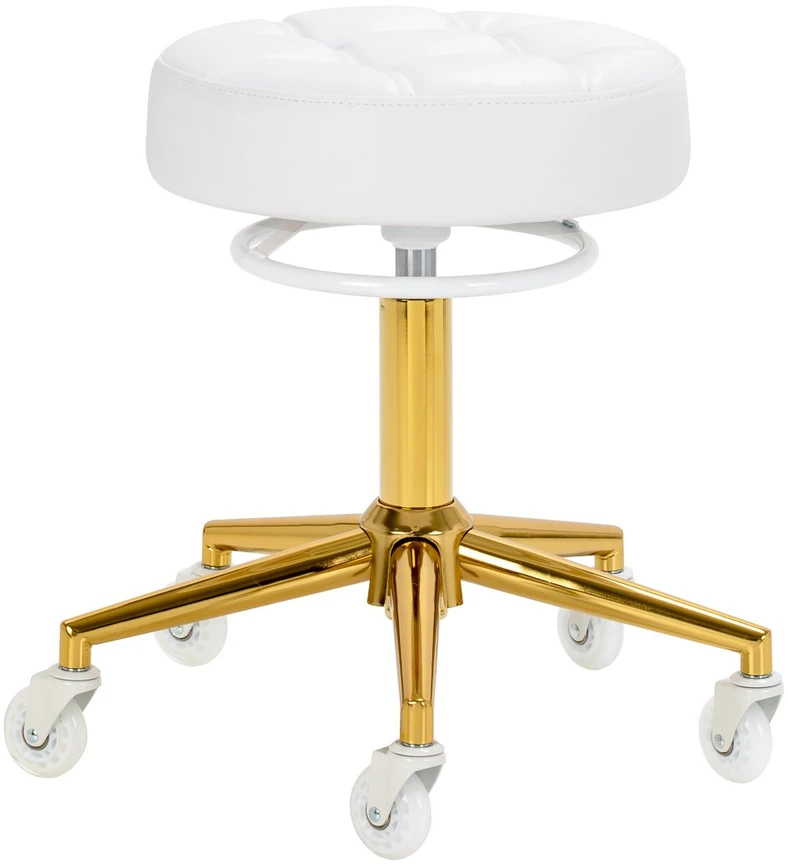 Activeshop Kosmetologinė meistro kėdutė Gabbiano D054G Gold and Baltas